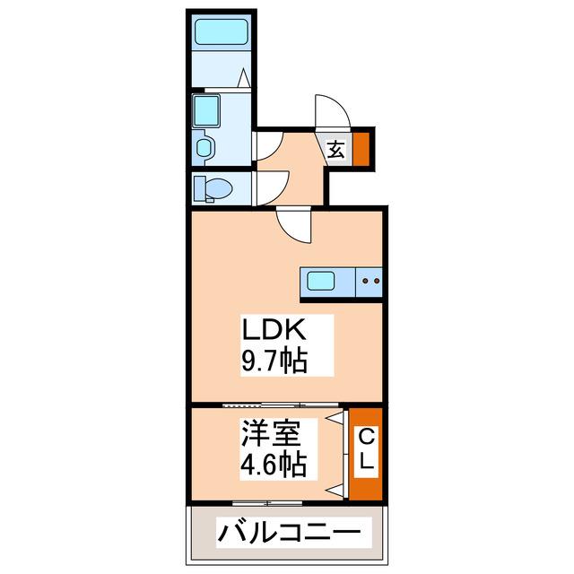SUNMARK 京町本丁(1LDK/2階)の間取り写真