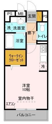 セジュールZENIIIA(ワンルーム/3階)の間取り写真