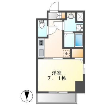 プランドール名駅(1K/7階)の間取り写真