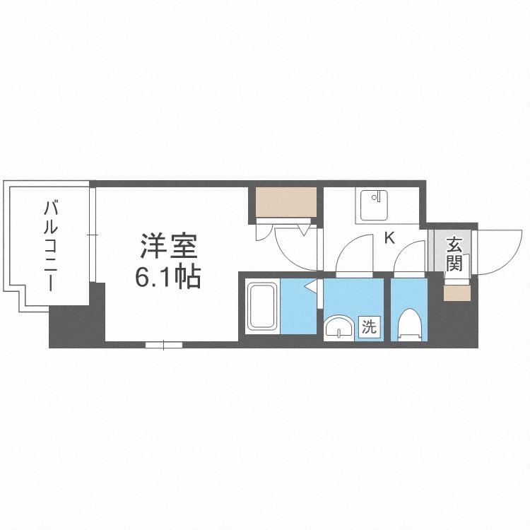 エスリード天王寺町北(1K/5階)の間取り写真