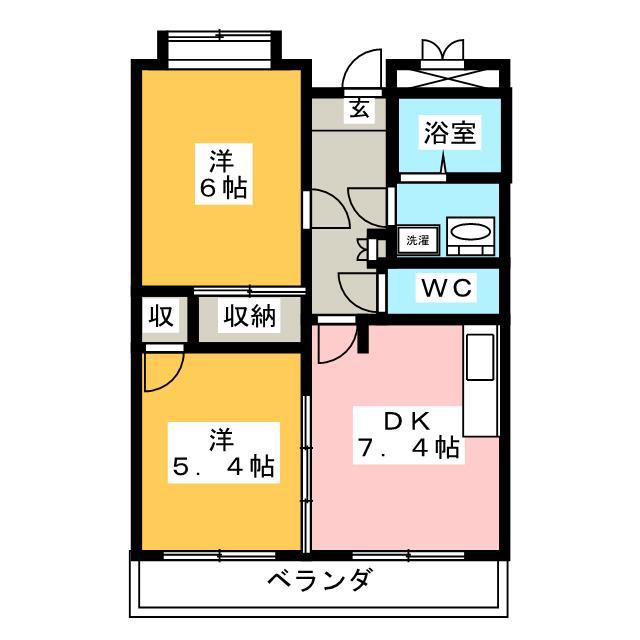 クリア高田(2DK/3階)の間取り写真