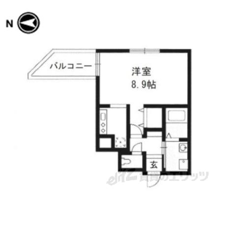ブランネージュ銀閣寺道(1K/1階)の間取り写真
