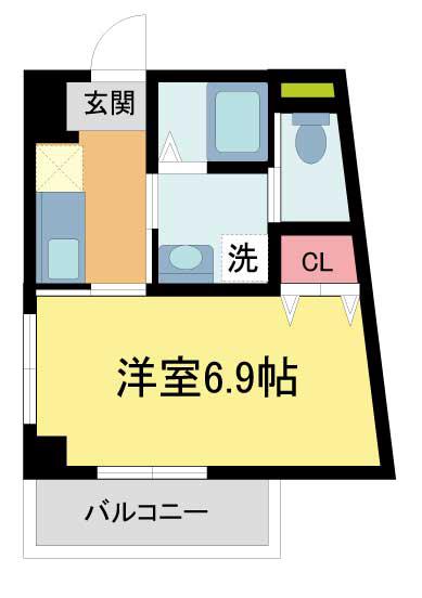 レヴァンテ宝塚(1K/3階)の間取り写真