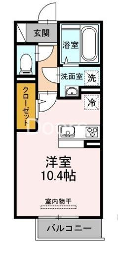 グレイス西崎(ワンルーム/1階)の間取り写真
