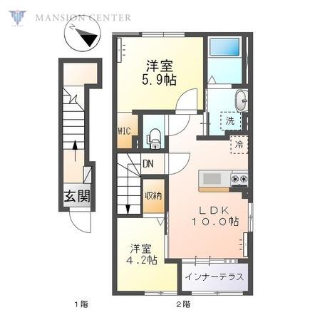 サニーパレスII(2LDK/2階)の間取り写真