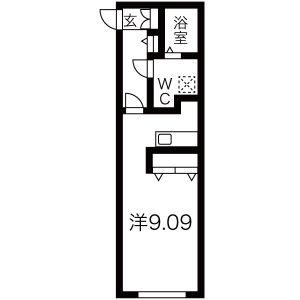 BRANCHE本陣(ワンルーム/3階)の間取り写真