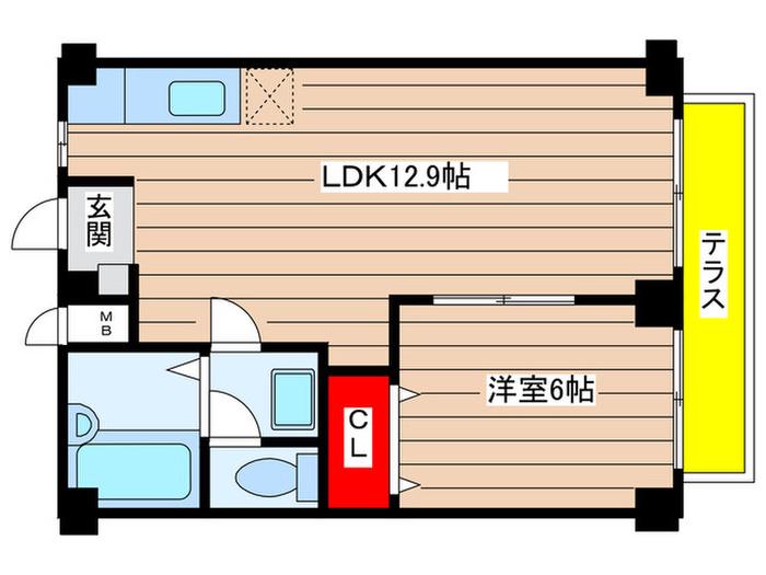 グリーンコーポ(1LDK/1階)の間取り写真