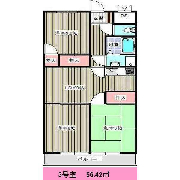 フォレスト本宮(3DK/4階)の間取り写真