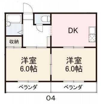 コート新北V(2DK/3階)の間取り写真