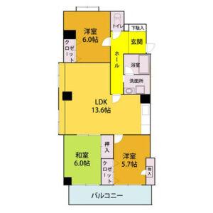 OS・SKYサンメイト(3LDK/2階)の間取り写真