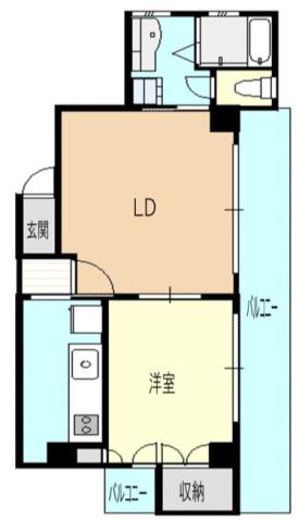 アークヒルズ横浜蒔田(1LDK/5階)の間取り写真