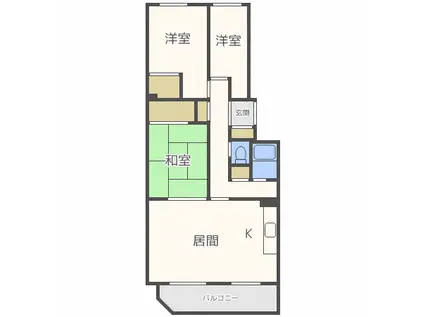 ゼストN39(3LDK/1階)の間取り写真