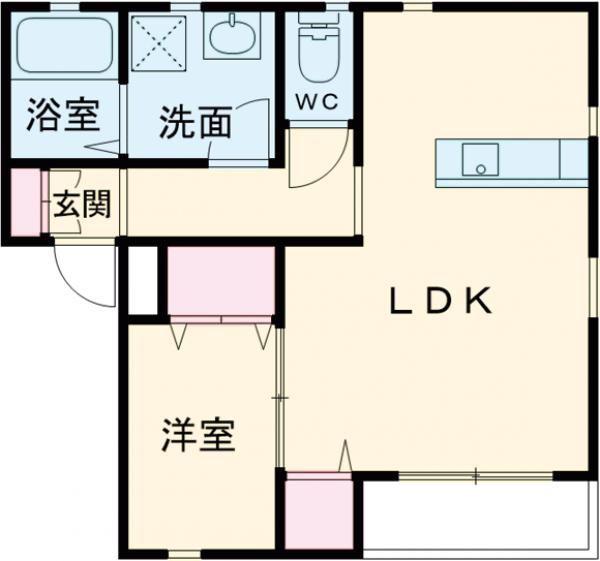 モーント米山壱番館(1LDK/2階)の間取り写真