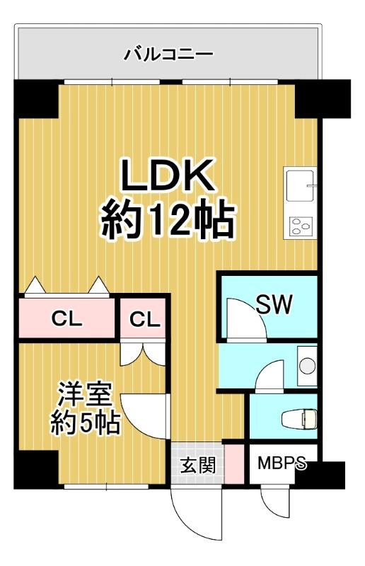 永谷リヴュール新宿(1LDK/11階)の間取り写真