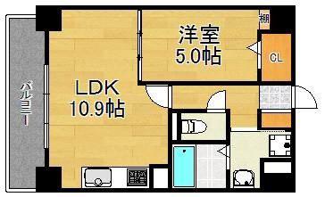 プランドール綾(1LDK/3階)の間取り写真