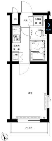 ルーブル喜多見(1K/1階)の間取り写真