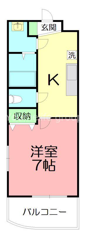 イルヴィラージュ(1K/2階)の間取り写真