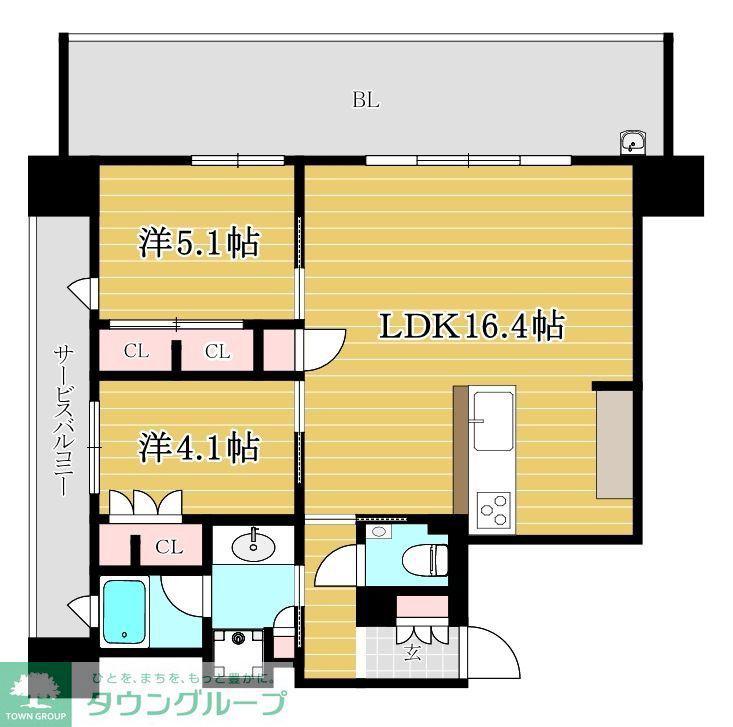 グランドメゾン大濠公園THE CLASS(2LDK/10階)の間取り写真