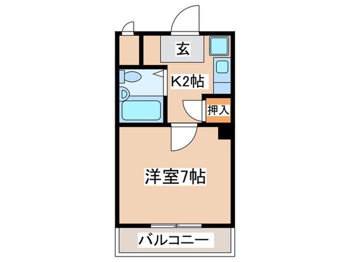 サンパルセ(1K/2階)の間取り写真