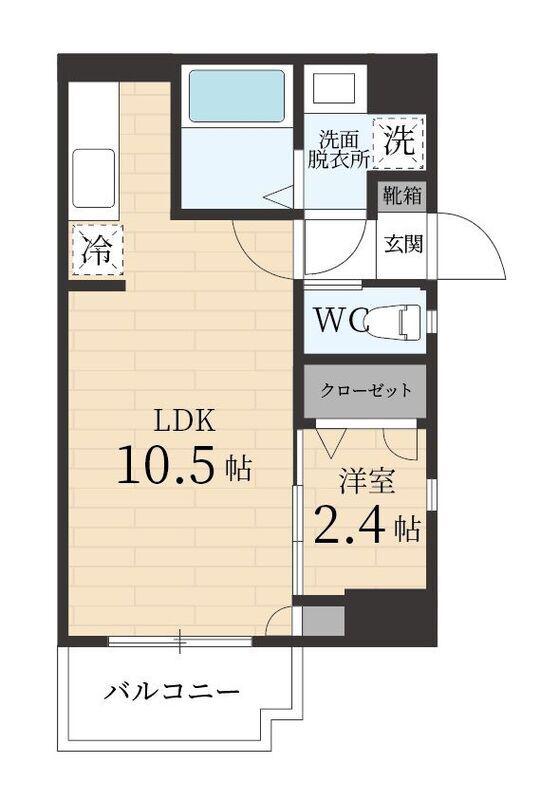 GRANDEUR住吉 弐番館(1LDK/14階)の間取り写真