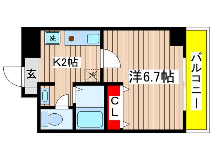 ステージ橦木(1K/6階)の間取り写真