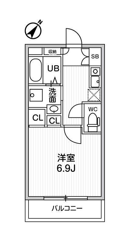 コスモリード人形町(1K/6階)の間取り写真