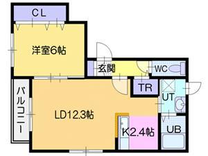 ドームアカシア(1LDK/2階)の間取り写真