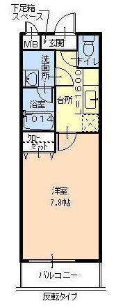 フジパレス堺鳳東III番館(1K/2階)の間取り写真