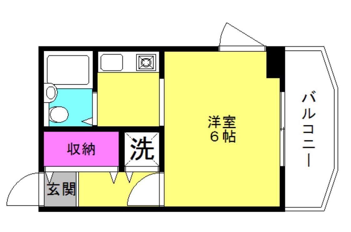 ガーデンヒルズ東加古川(1K/2階)の間取り写真