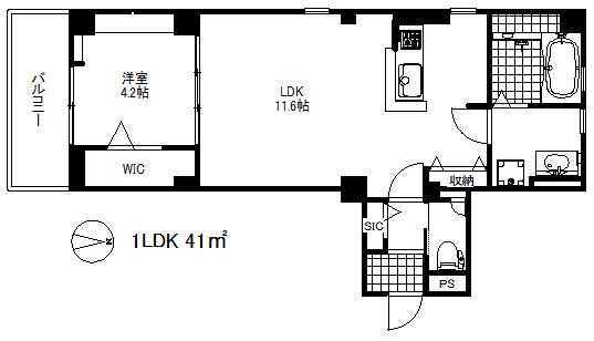 メゾンブランシュ(1LDK/5階)の間取り写真