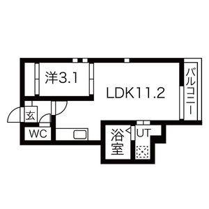 GRANDTIC 神宮南(1LDK/1階)の間取り写真