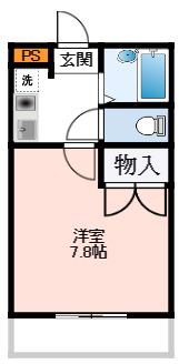 クレセント福田(1K/2階)の間取り写真