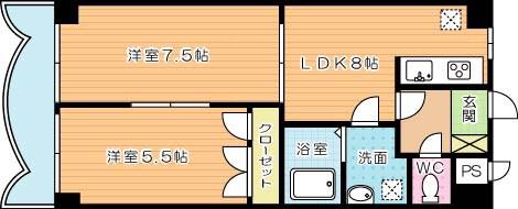 ロイヤルエレガンス(2LDK/12階)の間取り写真