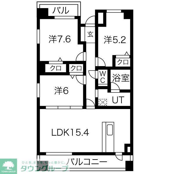 オベリスク寿(3LDK/11階)の間取り写真