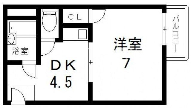 メゾンホワイティ(1DK/5階)の間取り写真