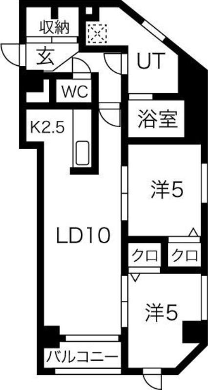フランセレジデンシアリシェス南麻生(2LDK/7階)の間取り写真