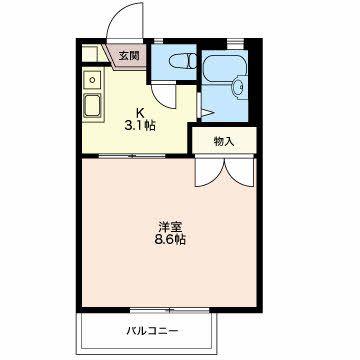 エステートAYA(1K/1階)の間取り写真