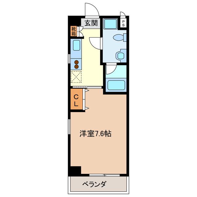 エイムオーエス島崎町マンション(1K/3階)の間取り写真