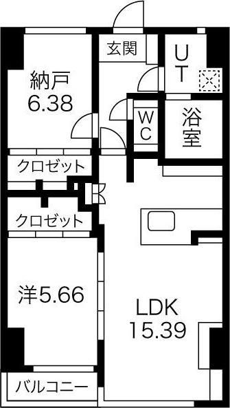 AREX丸の内II(1SLDK/11階)の間取り写真