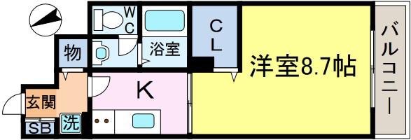 カイ・コーポ(1K/1階)の間取り写真