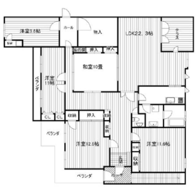 京急空港線 大鳥居駅 徒歩17分 3階建 築41年(6SLDK/2階)の間取り写真