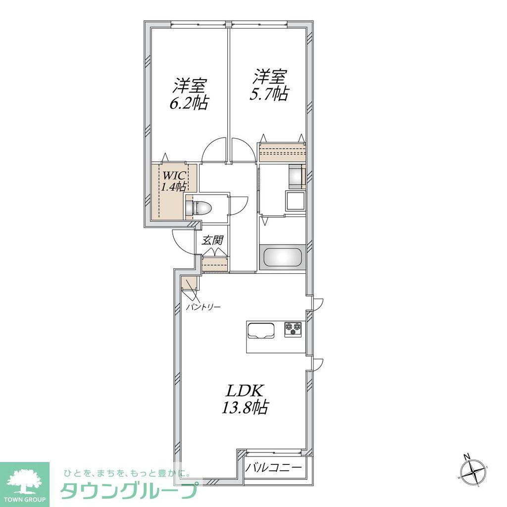 アルビレオ(2LDK/2階)の間取り写真