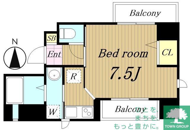 ペルシーモ(1K/3階)の間取り写真