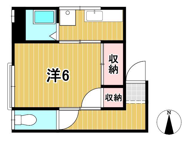 高橋アパート(1K/2階)の間取り写真