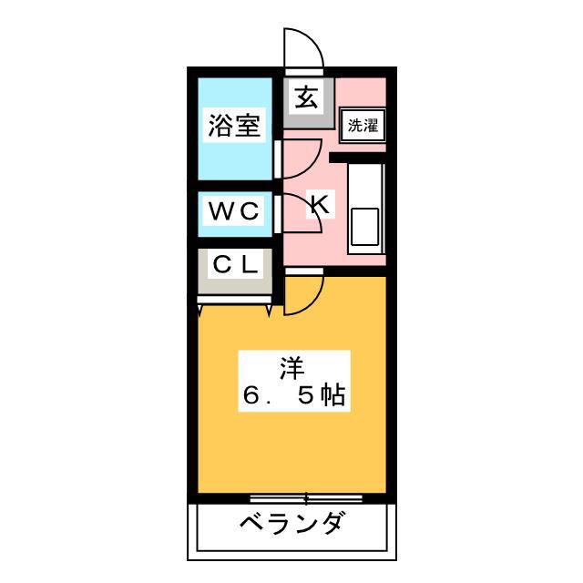 パストラルみき(1K/2階)の間取り写真