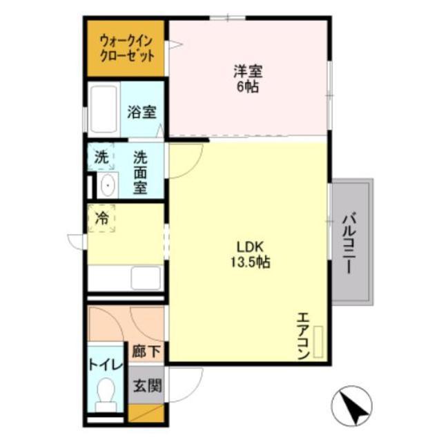 プレミールB(1LDK/2階)の間取り写真