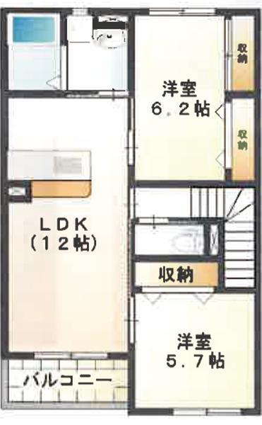 フランシーズ(2LDK/2階)の間取り写真