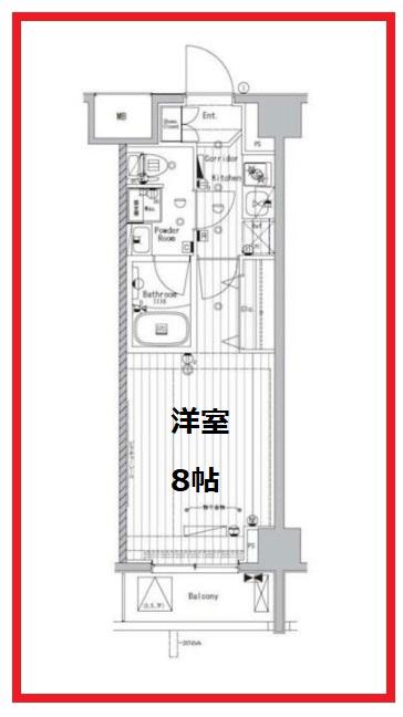 メイクスデザイン東向島(1K/5階)の間取り写真