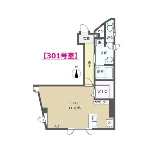 金澤屋 駅西新町(ワンルーム/3階)の間取り写真