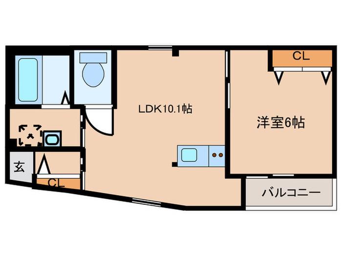 SJS浜大津(1LDK/3階)の間取り写真